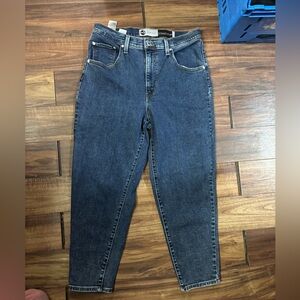 Levi silver tab dark blue denim mom jeans 31 stretch preppy